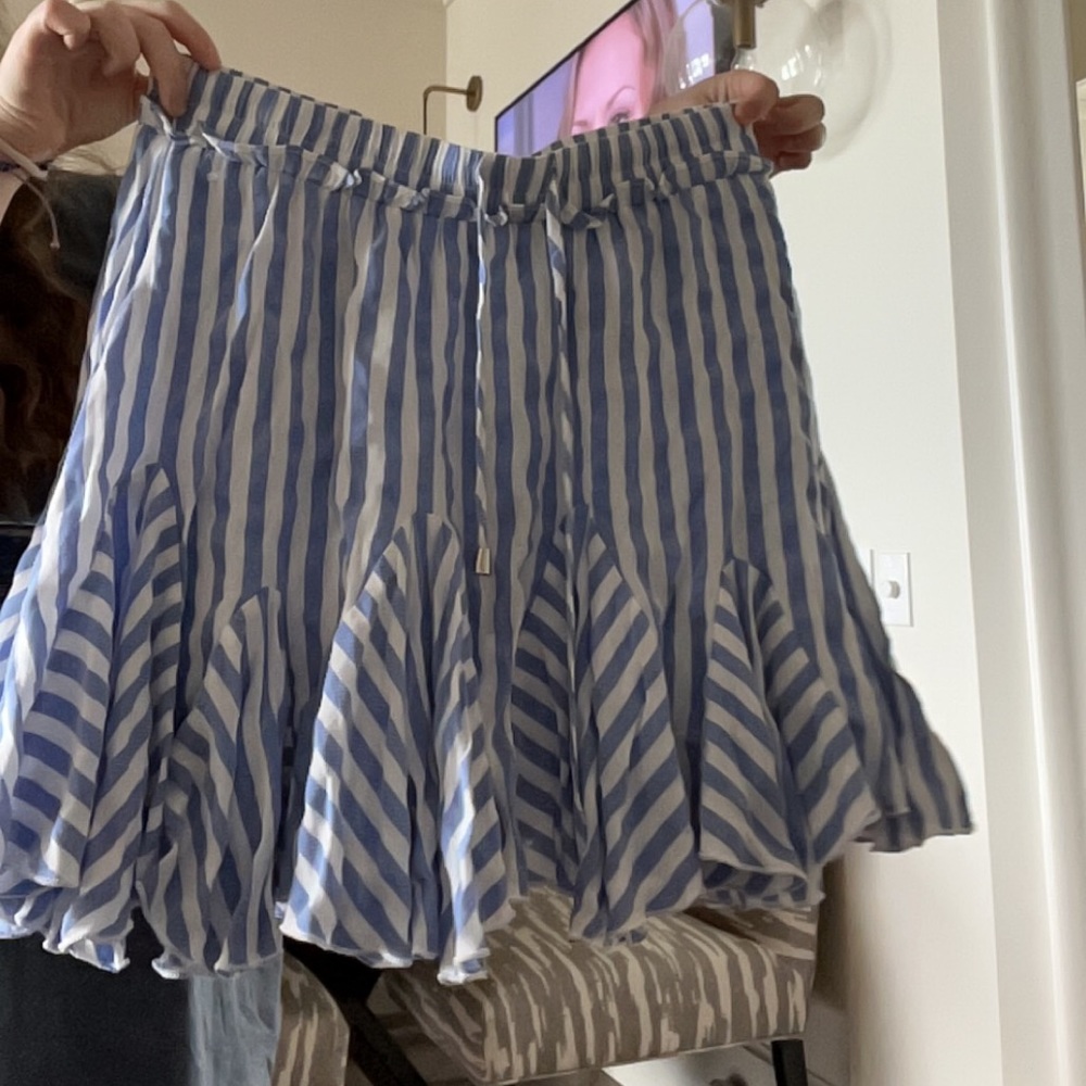 Blue and white flowy skirt
